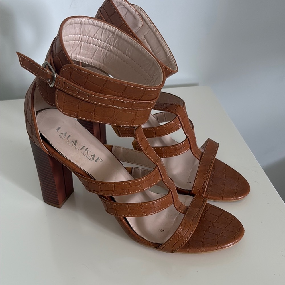 Brown Strappy Heeled Sandals
